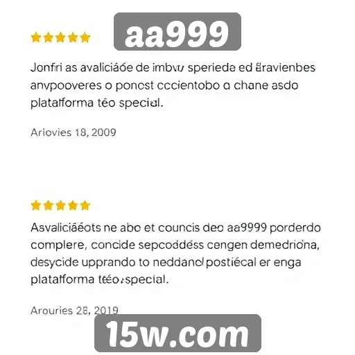 Avaliações de usuários sobre a experiência na aa999